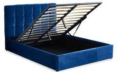 Luftani cama doble con somier 180x200cm Terciopelo Azul