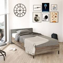 Scorch letto singolo 200cm legno naturale e grigio