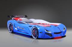 Lit voiture de course interactif MNV1 bleu Panneau Bois ABS Multicolore