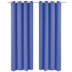 Lote de 2 cortinas opacas 135x245cm tejido azul