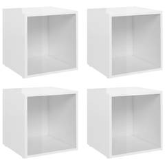 Lote de 4 x 1 estantes cúbicos modulares Poplix Blanco Brillo