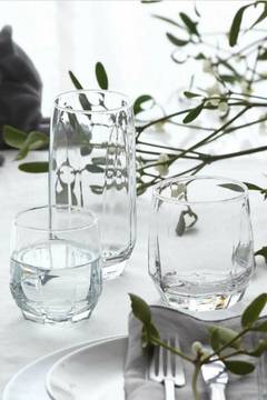 Juego de 18 vasos de agua transparentes Zydras