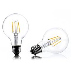 Lot de 2 ampoules LED filament bulle Cataldo E27 2W Verre Transparent