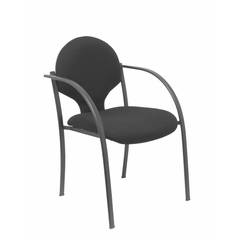 Lot de 2 chaises de conférence empilables Salim Tissu Noir