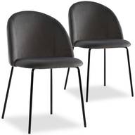 Lote de 2 sillas Didoc terciopelo gris