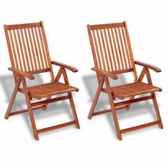 Lote de 2 sillas plegables Alanez de madera natural