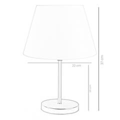 Lot de 2 lampes de table Accensa abat-jour 12cm Métal Or Blanc Argile