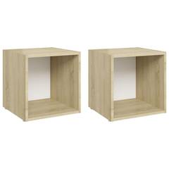 Lote de 2 x 1 estantes modulares cúbicos Poplix Blanco y Roble