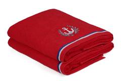 Lot de 2 serviettes de bain Anchora 70x140cm Coton Coton Rouge