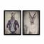 Lot de 2 tableaux Pictor encadrés en Noir L72xH50cm Motif Portrait zèbre et gazel