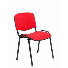 Lot de 4 chaises de conférence empilables Suzette Tissu Rouge