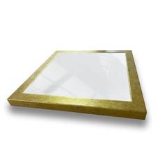 Juego de 4 espejos cuadrados Certa con marco de cristal plateado y dorado