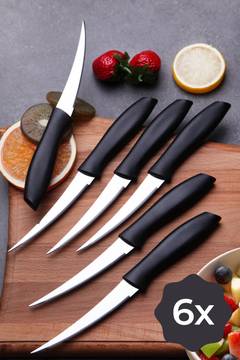 Lot de 6 couteaux de cuisine Alzone L25,5cm manche Noir