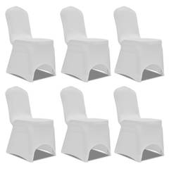 Lote de 6 fundas elásticas para sillas Gagny Tejido blanco