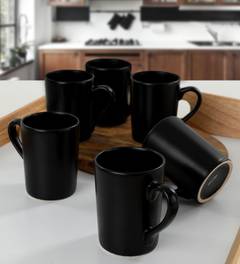 Lot de 6 mugs Nerics 150ml Céramique Noir