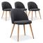 Set van 4 donkergrijze Maury Scandinavische stoelen