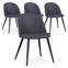 Maury Set mit 4 Stühlen, Kunstlederbezug Grau