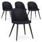 Maury Set mit 4 Stühlen, Kunstlederbezug Schwarz