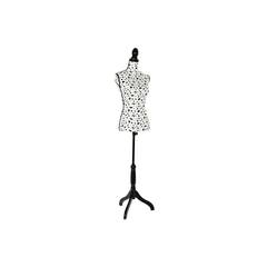 Mannequin de couture buste Vinna H168cm Bois Noir et Tissu Motif Tache Noir et Blanc