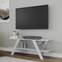 Meuble TV design en X 2 étagères Farandol 120cm Blanc