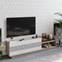 Meuble TV design graphique 167,5cm Jivago Chêne clair et Blanc