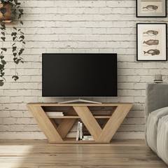 Design TV-Möbel W mit Fach Disposito B110 cm Melaminplatte Eiche