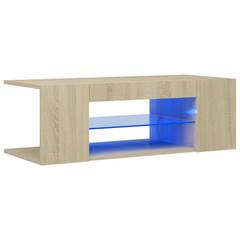 Uapat TV Stand 90cm Roble y Cristal LED