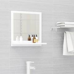 Miroir de salle de bain avec étagère Ecaillon 40x37cm Bois Blanc