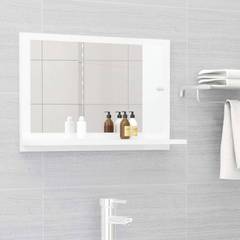 Espejo de baño con estante Ecaillon 60x37cm Madera Blanco Brillo