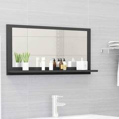 Miroir de salle de bain avec étagère Ecaillon 80x37cm Bois Gris