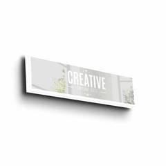 Miroir décoratif Creative Riflesso 108x28cm Verre Bois de Bois Vinyl Blanc