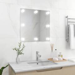 Miroir mural de salle de bain carré Maddie 60x60cm Verre et 8 LED