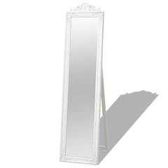 Miroir sur pied style baroque Windiane 40x160cm Blanc