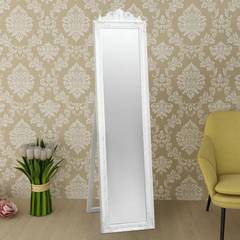 Espejo sobre pie estilo barroco Windiane 40x160cm Blanco