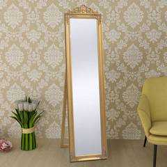 Miroir sur pied style baroque Windiane 40x160cm Or