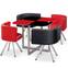 Mosaic 90 tafel en stoelen rood en zwart