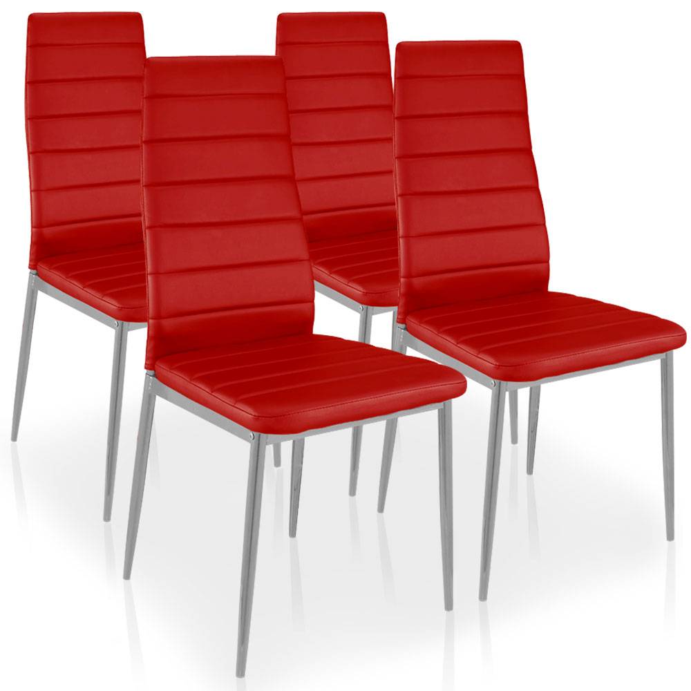 Algebraïsch Verbinding dempen Set van 4 Stratus Rode stoelen