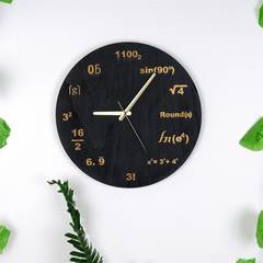 Reloj de pared Continuum 33 x 33 cm Círculo de madera Negro