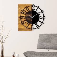 Orologio da parete Continuum Chic in legno nero e noce
