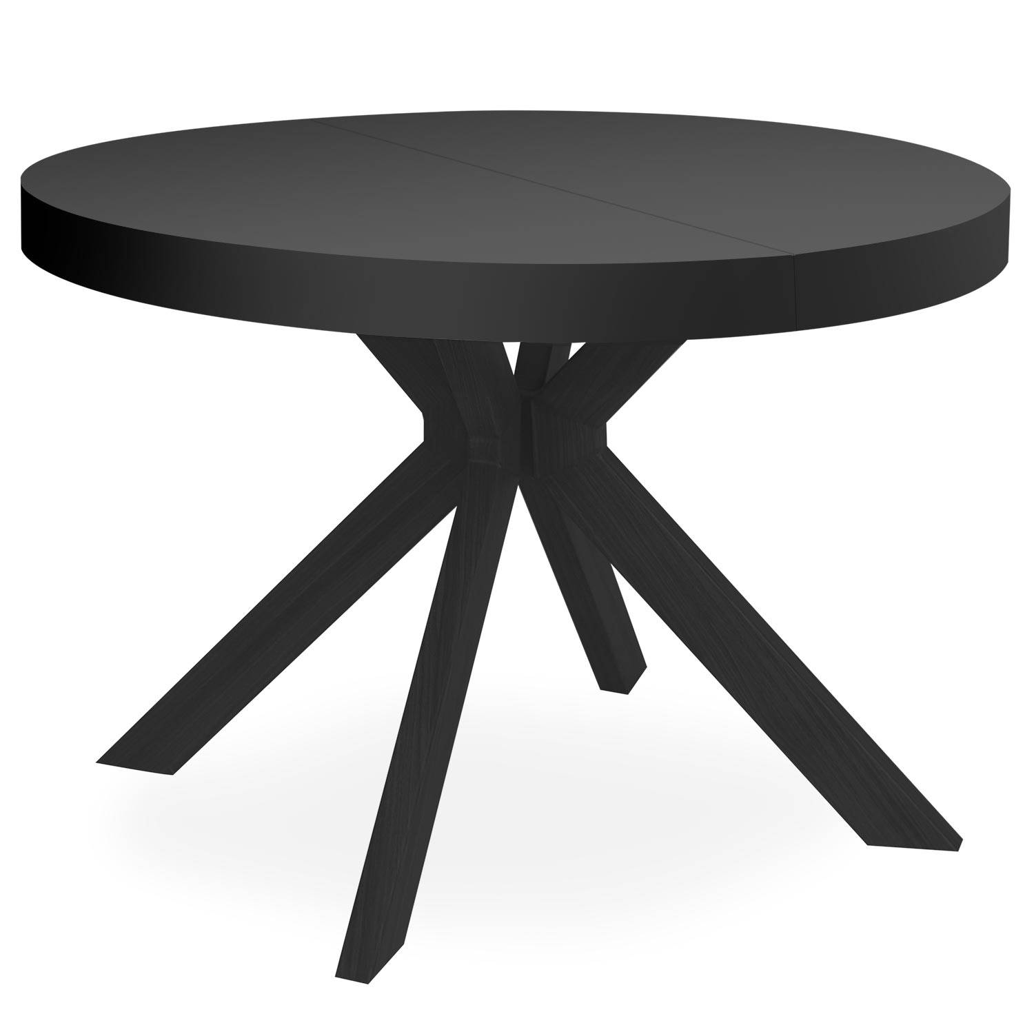 Wiskundig Leggen verlangen Uitschuifbare ronde tafel Myriade Mat Zwart