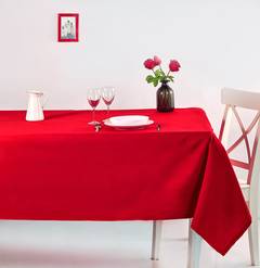 Nappe de table Albon 170x220cm Tissu Rouge