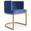 Chaise / Fauteuil Noellie Velours Bleu pieds Or