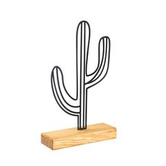 Dekoratives Objekt zum Aufstellen von Zidas L22xH41cm Naturholz und schwarzem Kaktusmetall