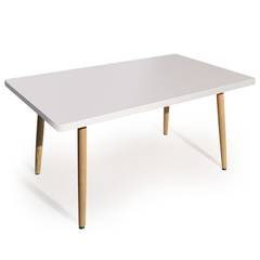 Table rectangulaire scandinave Nora Blanc