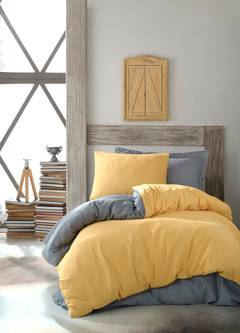 Set 3 Stück Einzelbettwäsche 3 Stück Noctis doppelseitig texturiert Baumwolle Polyester Gelb