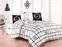 Parures lit double 3 pièces Noctis 100% Coton Motif Logo Beverly Hills Noir et Blanc