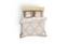 Parures lit simple 3 pièces Noctis 100% Coton Motif Beverly Hills Beige et Blanc
