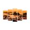 Pentaptyque Atos L110xH60cm Motif photographie rétro Orange et Noir