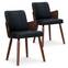 Set di 2 sedie scandinave Phibie in legno color nocciola e nero