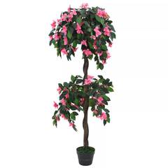 Rododendro artificial 155cm Verde y rosa